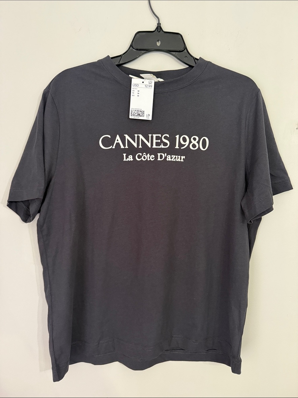 H&M Cannes 1980 Black T Shirt NWT Size Medium